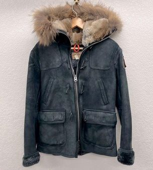 Parajumpers Charcoal Fur Lined Shearling Leather Jacket S P.J.S - $650 -  From Summer