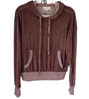 Knox Rose hoodie burnout sweatshirt NEW velour velvet feel small