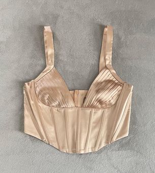 ZARA Satin Corset Top Tan Size M - $24 New With Tags - From Kat