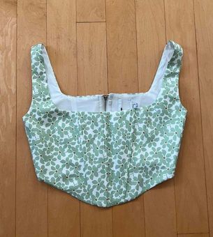 Princess Polly kaeshia rib bustier floral top Green Size 4 - $20 - From  Charlene