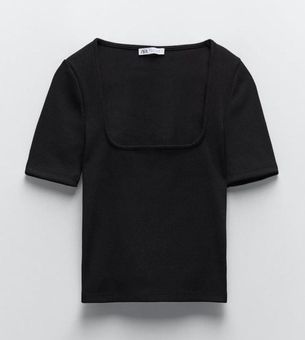 ZARA Square Neck Crop Top