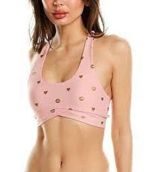 Wildfox Skyline Sports Bra Hearts & Kisses Racerback Sports Pink Small -  $23 - From Pearl