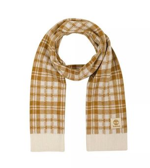 Timberland NWT - Gorgeous plaid scarf, perfect for fall & winter Measures  10 Wx 68 L Satin stitch around patch Double faced jacquard Rib at top and 