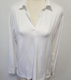 A'nue Ligne white Jonny Collar blouse size large - $45 - From Gina