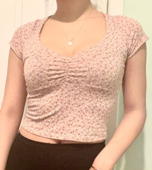 Brandy Melville Pink Floral Gina Top 15 From Poukie