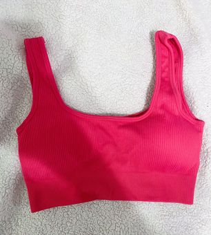 OQQ hot pink ribbed sports bra - $11 - From Addi