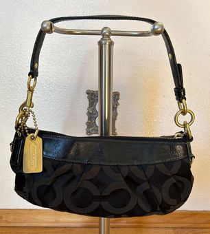 Coach, Bags, Small Black Fabric Coach Wristlet