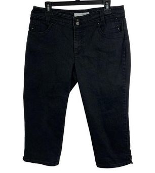 Chico's Platinum Denim Black Capri Jeans Size 1 US SIze‎ M 8