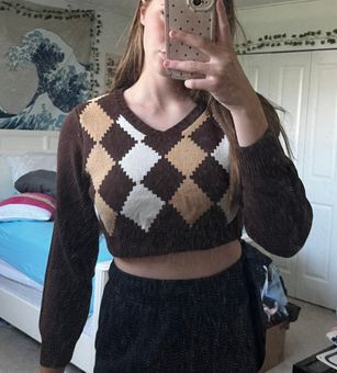 Brown Argyle Sweater