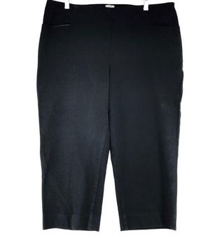 Talbots Womens Size 16 Heritage Capri Pants Black Cotton Stretch Side Zip -  $27 - From Dan