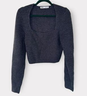 Square Neck Cropped Sweater