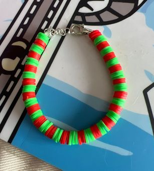 Christmas Clay Bead Bracelet 