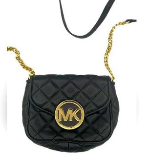 Michael Kors black quilted crossbody bag gold chain strap. - $53 - From  Katrina