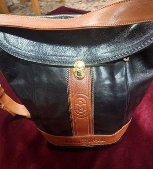 Vintage Marino Orlandi Brown Italian Leather Shoulder Handbag