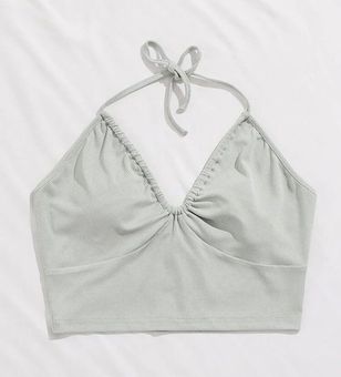 rib knit crop halter top