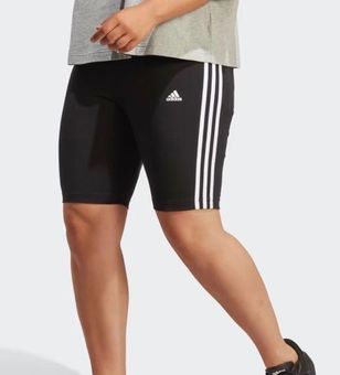 Adidas Women's Bike Shorts 3X 3 Stripe Training Shorts Tight Fit High Rise  Black - $20 New With Tags - From Patti