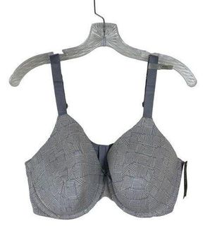 Ambrielle 40D Underwire Bra Full Coverage Lightly Lined Gray