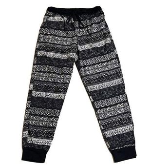 Shosho lightweight fleece lined stretchy joggers striped black white  pockets Size undefined - $18 - From Julie