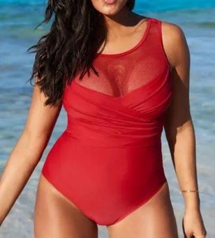 Adore Me 3X Red One Piece Pleated Front Swimsuit - $35 - From Jill