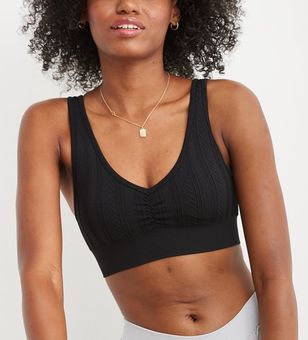 Aerie Seamless Cable Knit Padded Bralette Black Size XL - $14