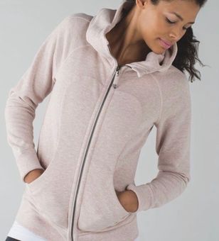 Lululemon Scuba Hoodie Zip Up Distressed Grey Pink Hoodie Sweater