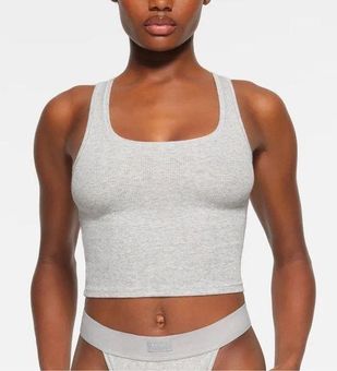 SKIMS - NWOT cotton rib tank Light heather gray - $25 - From Cutie