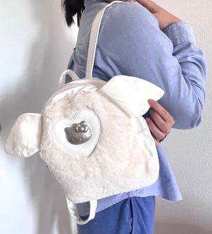 White hot sale fuzzy backpack