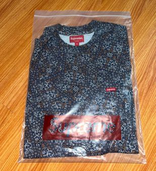 Supreme 2021 Small Box Tee 'Navy Floral Cards' Multiple - $50