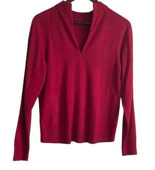 Debbie Morgan Top Women Sweater M Red High Neck Long