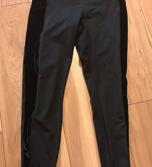 Victoria's Secret PINK Black Cozy Leggings With Velvet Side Panels