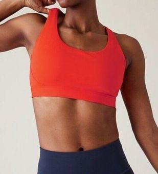 Athleta XXS Women's Ultimate Ease Bra Sports Bra Racer Back A-C Cups XXS  Orange - $21 New With Tags - From Rob