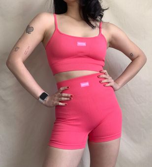 Bo + Tee Hot Neon Pink Workout Set Size M - $62 (30% Off Retail) - From  Retroria