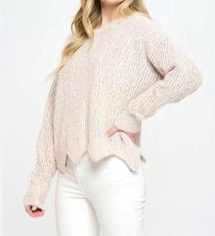 scalloped hem sweater