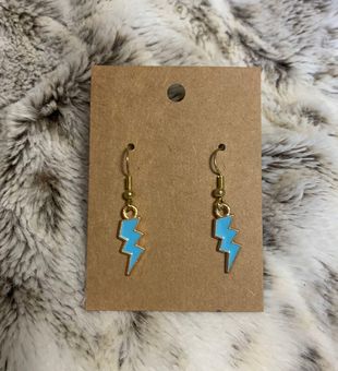 Blue lightning sales bolt earrings