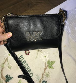 Michael+Kors+Bag+MK+Florence+Black+Leather+Satchel+Handbag+