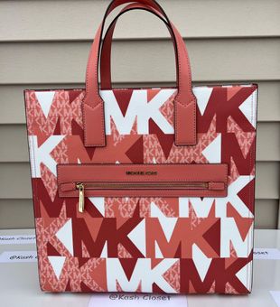 Michael Kors Kenly MK Logo Crossbody Bag Purse Handbag (BROWN