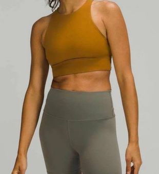 Lululemon Energy High-Neck Longline Tough Bra Gold Size 6 - $67