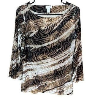 Animal-print velvet blouse