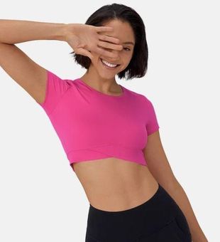 Halara NWT Cloudful Fabric Crossover Hem Cropped Sports Top Pink Size  Medium M - $21 New With Tags - From Laura