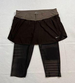 Nike Womens Brown Tennis Skirt with Built In Capri Leggings Sz Medium - $22  - From Markie