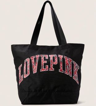  Victoria's Secret Weekender Tote Bag, Black Pink