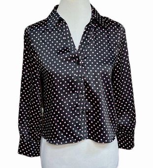 Zara, Tops, Zara Pink Polka Dot Blouse