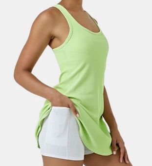 Halara Ribbed Knit 2-in-1 Side Pocket Racerback Sports Dress- Malibu Pale  Green Size L Size L - $35 (36% Off Retail) New With Tags - From Danielle