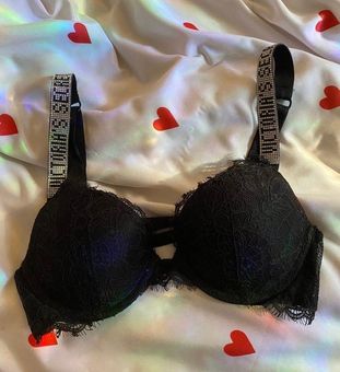 Victoria's Secret lace shine strap bra Black Size 32 B - $20 (71% Off  Retail) - From mackenzie