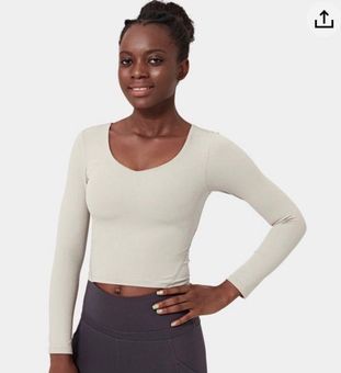 Halara Scoop Neck Long Sleeve Sports Top White Size S - $25 (28