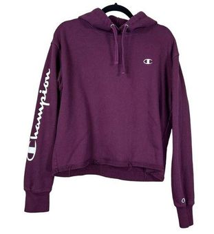 Champion Womens L Purple Reverse Weave Cropped Pullover