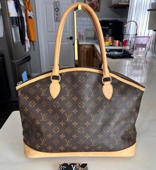 Louis Vuitton - Authenticated Lockit Vertical Handbag - Cloth Brown For Woman, Very Good condition