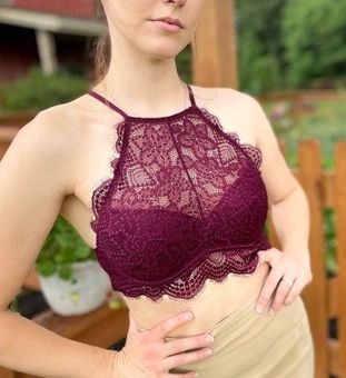 PINK - Victoria's Secret PINK By VS High Neck Lace Push Up Bralette - $16 -  From Katie