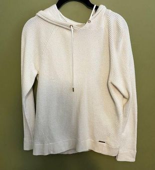 Michael Kors white waffle texture Knit Hoodie size medium 40