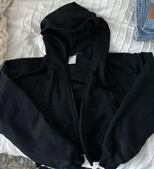 Aritzia Tna Cropped Zip Up Hoodie Black - $50 (33% Off Retail) - From Izzy